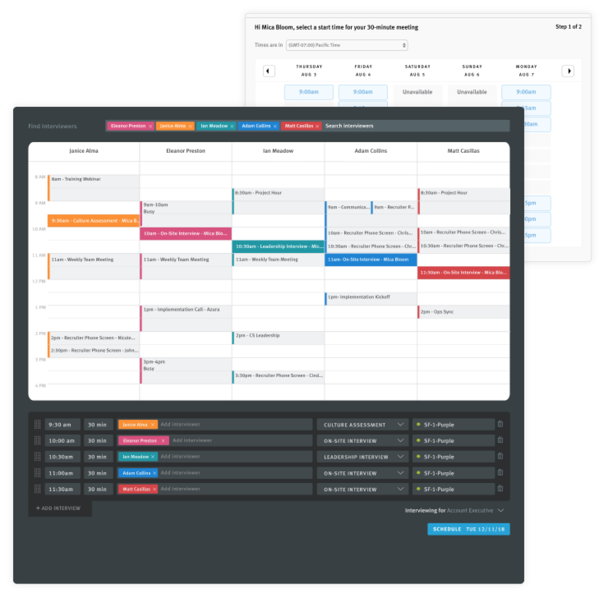 Lever recruiting calendar scheduling