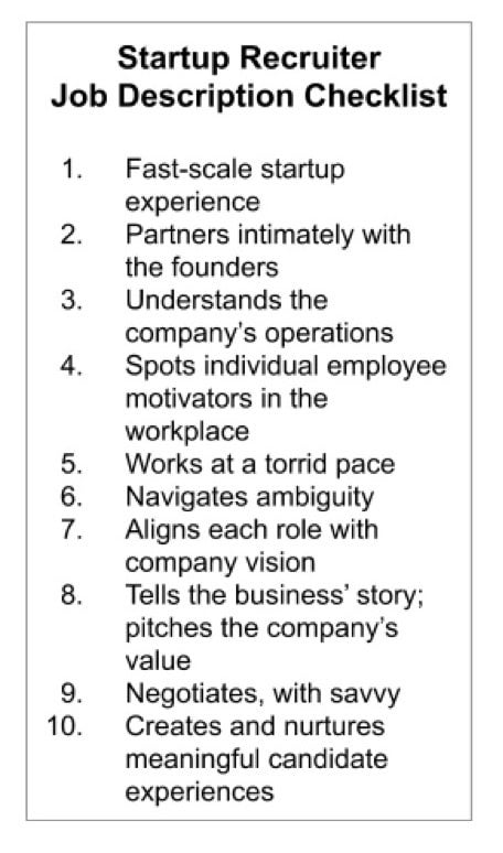startup job description checklist
