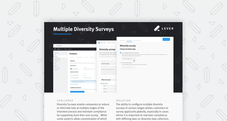 Lever's Multiple Diversity Surveys
