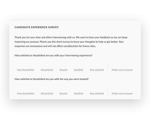 Customer Experience Survey Screenshot