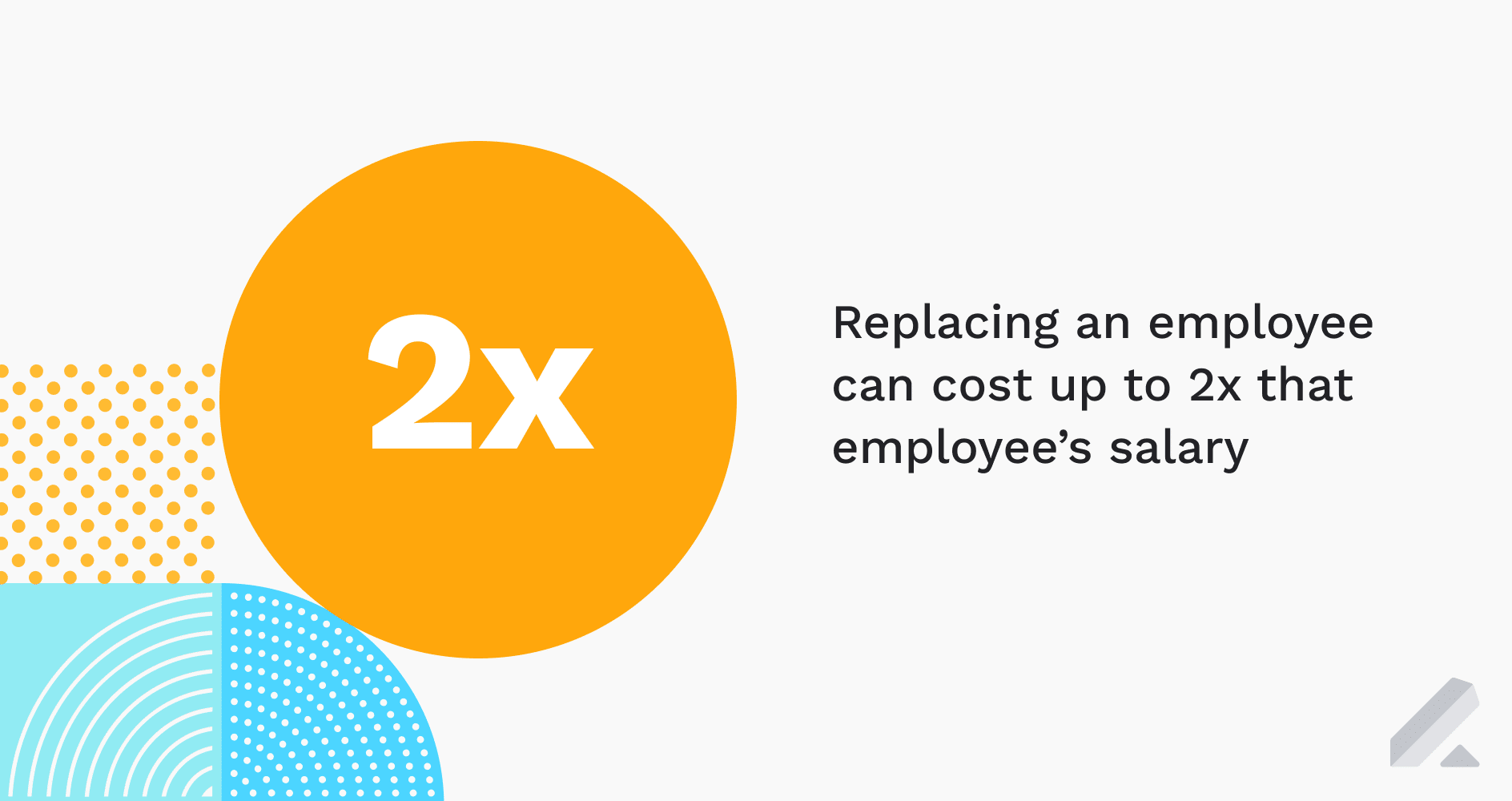 Replacing an employee can cost up to 2x that employee's salary