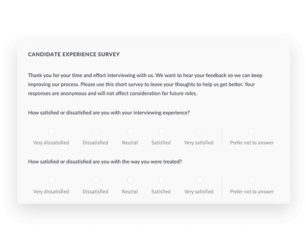 CX survey product screenshot