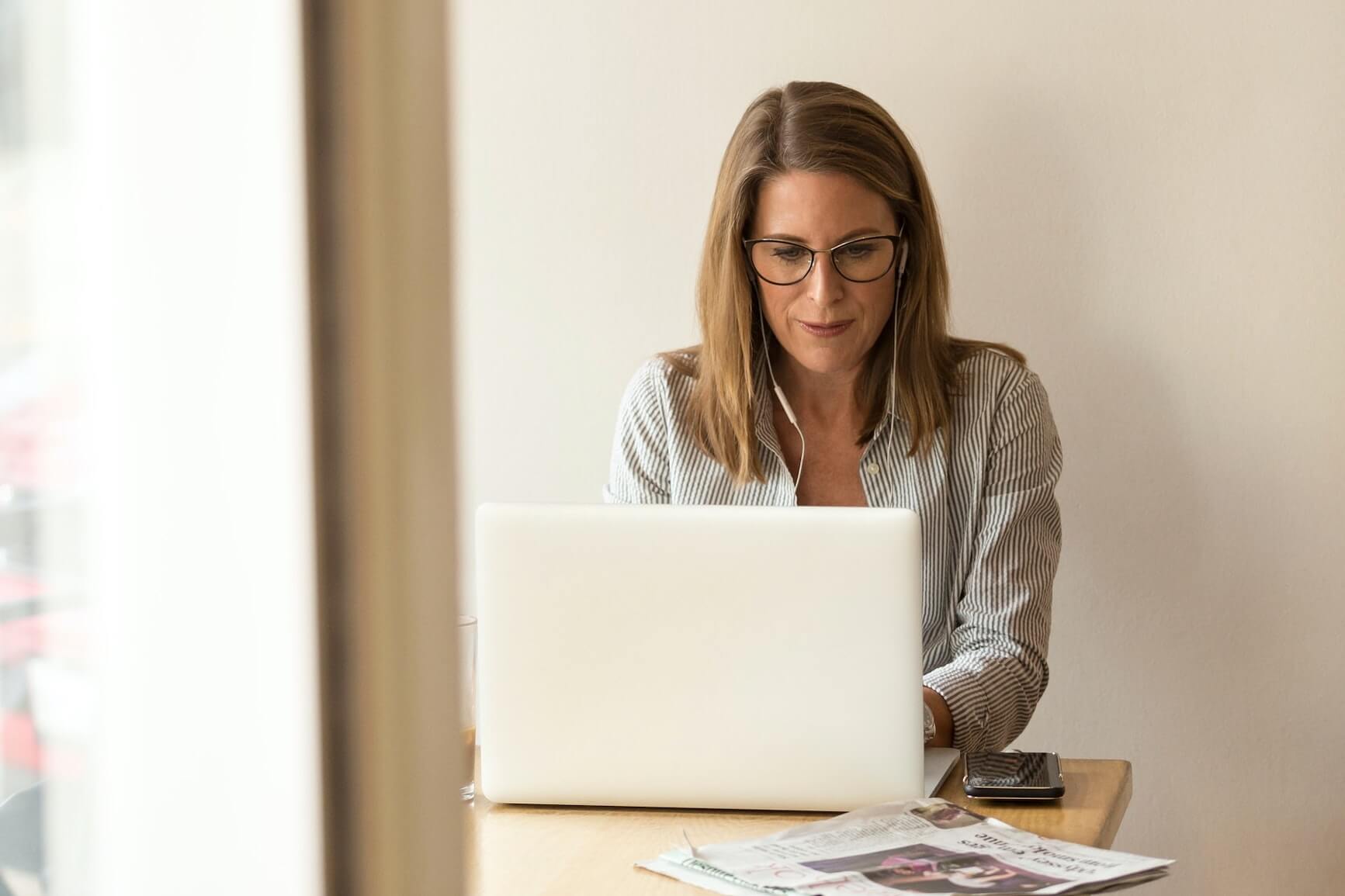 businesswoman typing