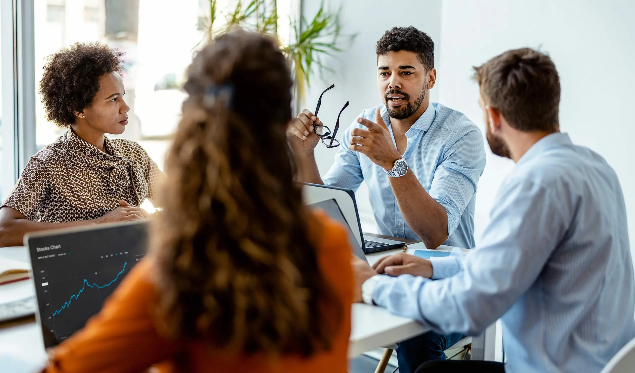 diverse colleagues in office