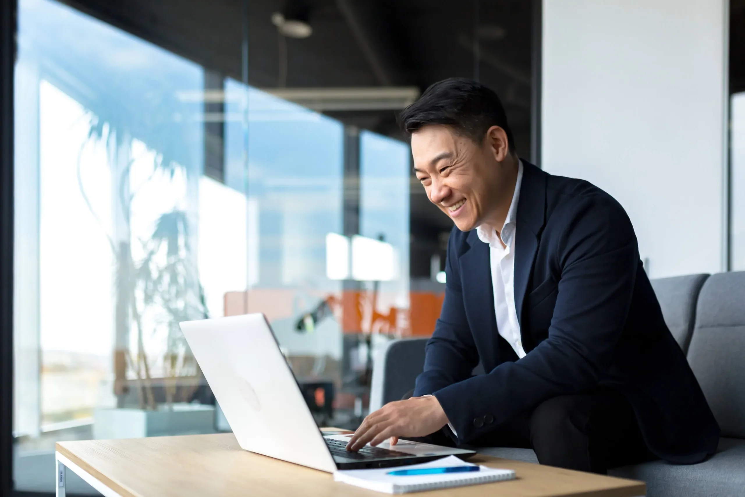 smiling businessman in office