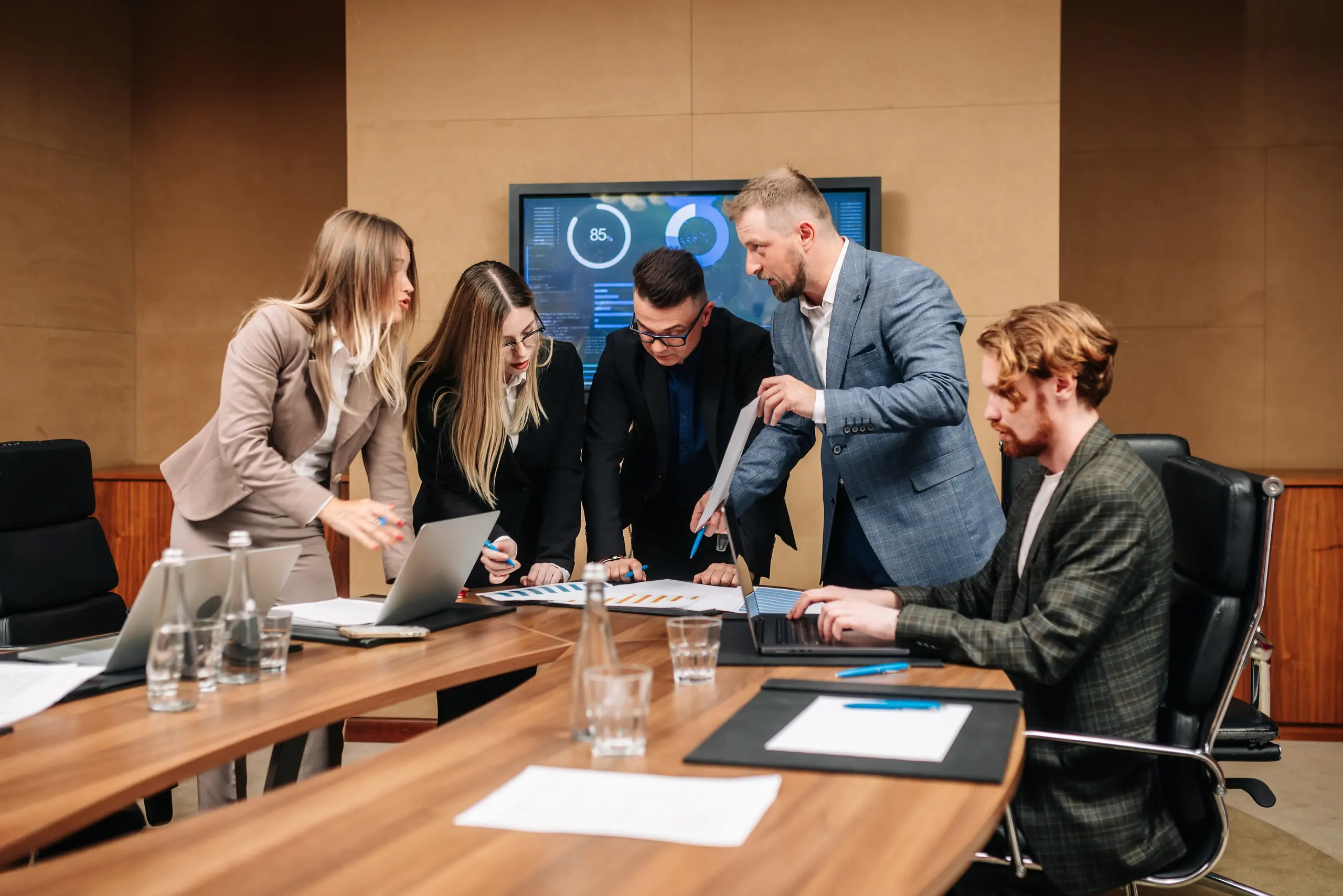 Group of colleagues planning in a board room